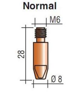 Наконечник к горелке п/а CU-E M6 D.0,8 L28 AURORA 12066