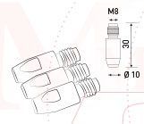 Наконечник М8х30, d1.2 (E-Cu-Al) для алюминия