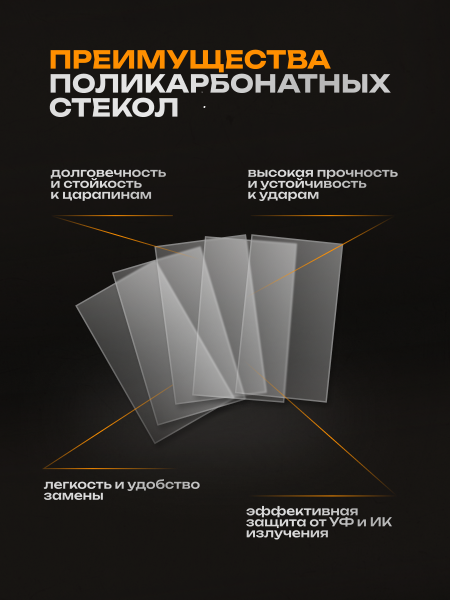 Пластина поликарбонатная 107*68*1мм (10шт.) Texnowelding